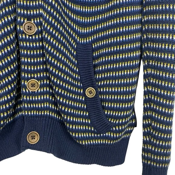 Ted Baker London Shawl Collar Button Front Cardigan w Pockets Navy Blue Sz 3 / M